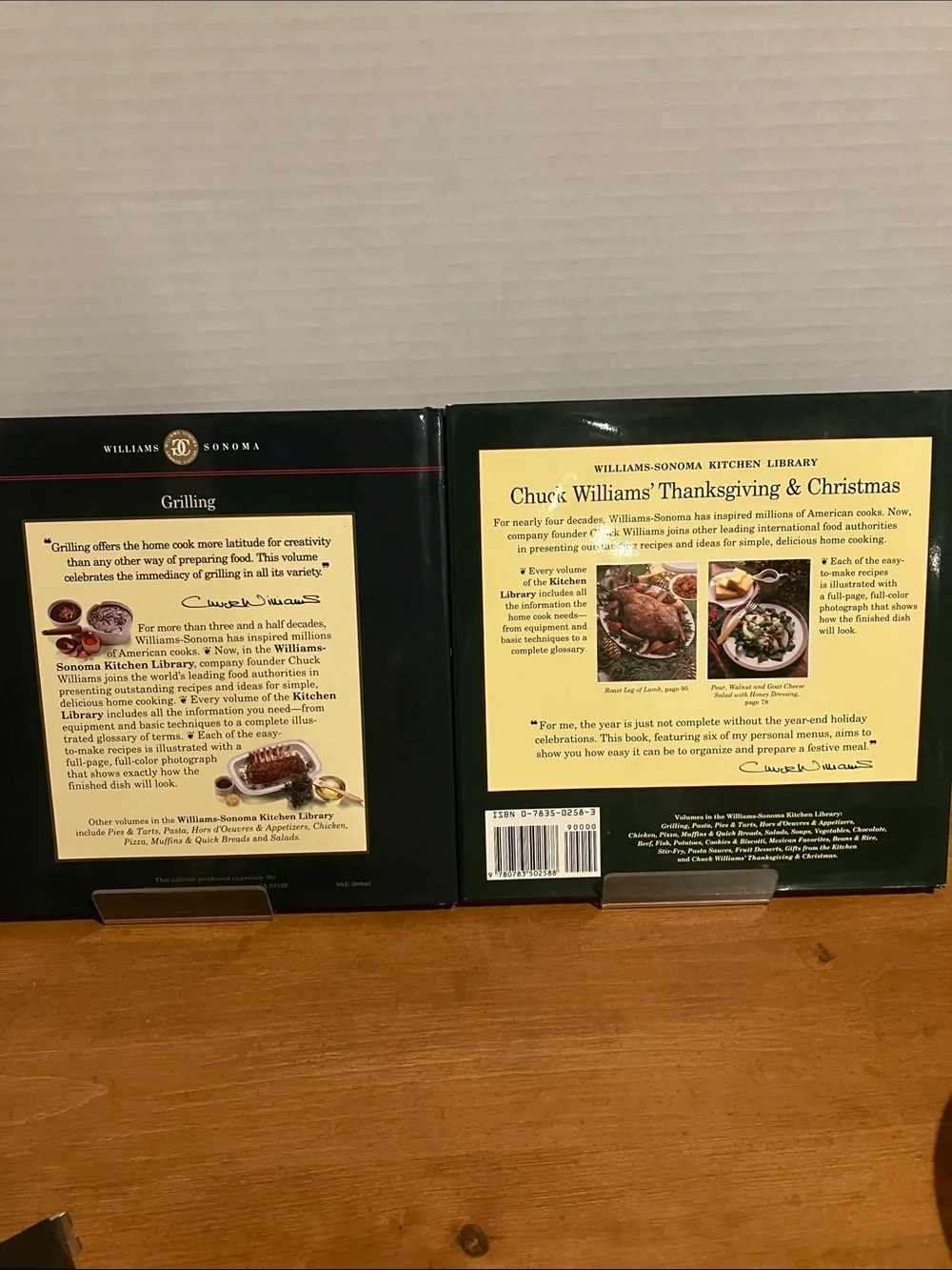 2 Williams Sonoma Kitchen Library Cookbooks- Grilling / Thanksgiving & Christmas